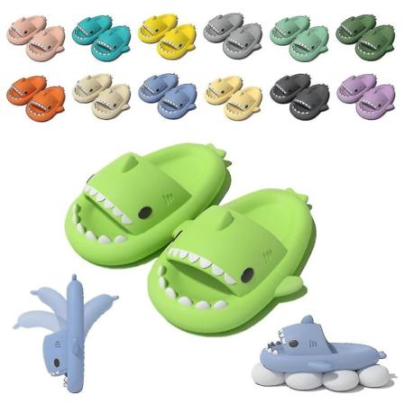 Cute Shark Par Tøfler - Sklisikker Eva Flip Flops For menn, kvinner, barn, utendørs Apple green 40 41