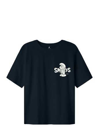 LMTD Nlnfordy Smurfs Ss L Top Bfu - Black - 134-140