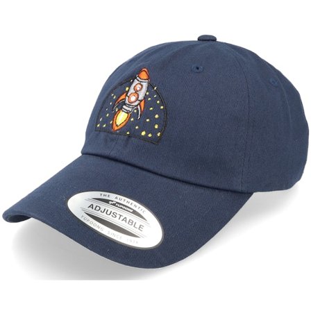 Abducted - Blau unconstructed Cap - Spacecraft And Stars Navy Dad Cap / Unconstructed @ Hatstore