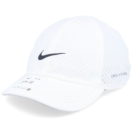 Nike - White unconstructed Gorra - Dri-fit Club Unst White/Black Dad Cap @ Hatstore