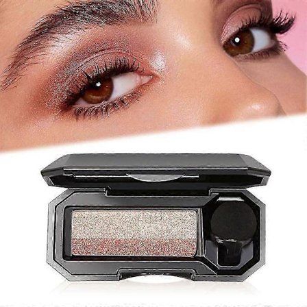 Tofarget øyenskygge, Lazy Dual Color Eyeshadow Glitter Gradient Eye Shadow Palette Enkelt rask sminke øyenskyggesett med børste