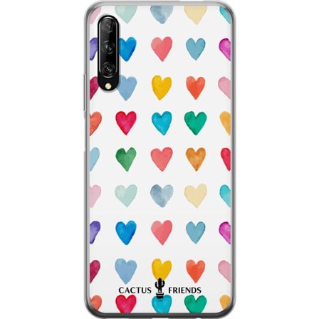 Yhteensopiva Puhelinkuori Huawei Huawei P smart Pro 2019 Cactus and Friends - Watercolor Love Grid