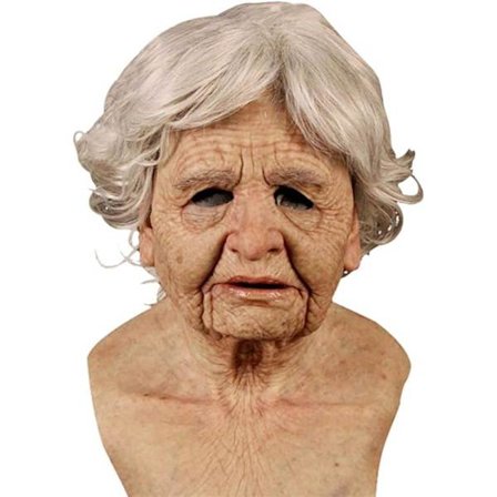 Kvinnlig Mask, Realistisk Huvudbonad Dekor Gammal Man Mask, Halloween Latex Mask, Realistisk Mänsklig Hud Mask, Helhuvud Mask för Maskerad, Halloween 