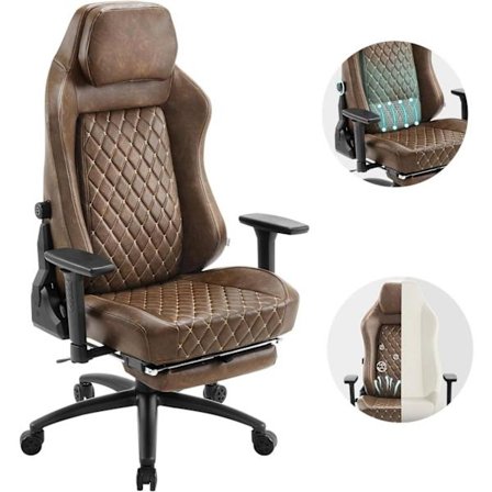 Rootz Ultimate Comfort Gaming Chair - Ergonomisk kontorstol - Vintage Style Executive Chair - Højelastisk støbt skum - Justerbare funktioner - Holdbar