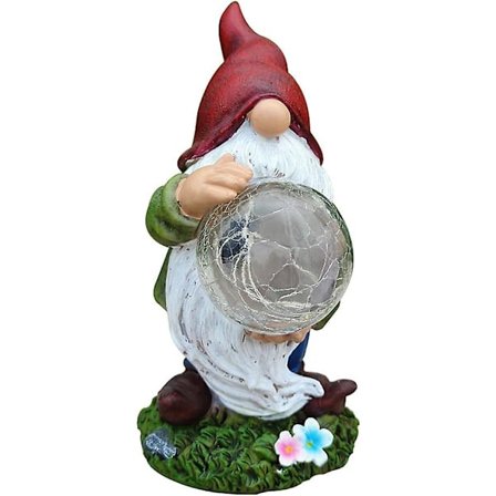 Hagegnom Hagefigur Morsom Hagegnom Flokket Gnom Med Glasskuler