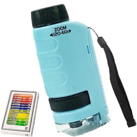 Mini Labsters Miniskop, transportabelt mikroskop, lommemikroskop håndholdt Mini Labsters til børn -NMAOV[D]