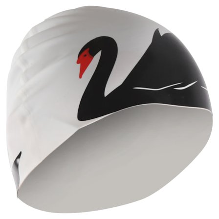 Svømming Silikon Vanntett Lue Voksne Tegneserie Svømmebasseng Dykkehatt Ørebeskyttelse Hvit