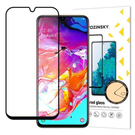 Skärmskydd Samsung A70 i härdat glas Fullskärm Black