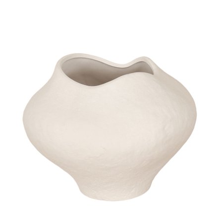 Valkoinen keraaminen maljakko, 26x26x20 cm