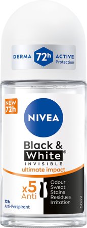 NIVEA Black & White Ultimate Protect Female Roll On 50 ml, Parfumer & Dufte, Deodorant, Til Hende