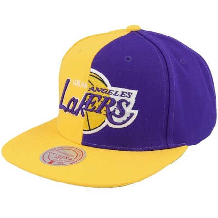 Mitchell & Ness - NBA Jaune snapback Casquette - Los Angeles Lakers Split Crown Yellow Snapback @ Hatstore