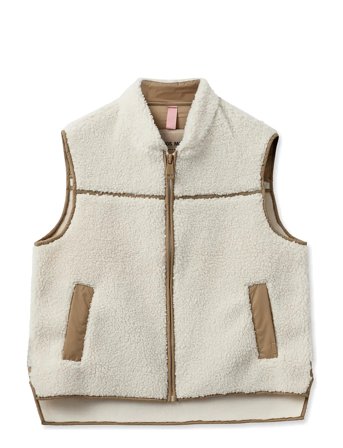 MOS MOSH Mmrowe Teddy Waistcoat - Cream - L