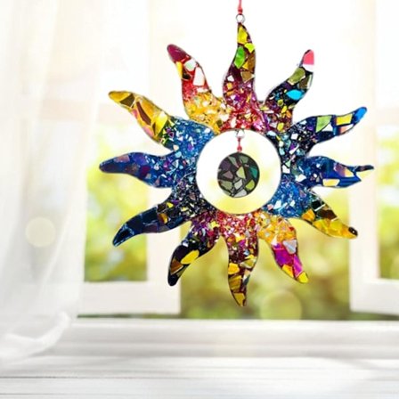 1 Stykke Regnbue Sol, Vindus Solfanger Farget Glass Henger