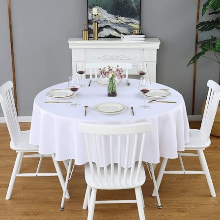 Rund dug imiteret linned dug rund ensfarvet