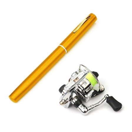 Sammenleggbar fiskestang snelle combo mini penn fiskestang sett teleskopisk fiskestang haspelsett Co Gold 1m
