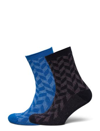 Patty Glitta Sock 2 Pack Blue Becksöndergaard