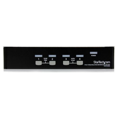 StarTech 4-Port USB KVM Swith with OSD - TAA Compliant - 1U Rack Mountable VGA KVM Switch (SV431DUSBU) - KVM-svitsj - 4 porter