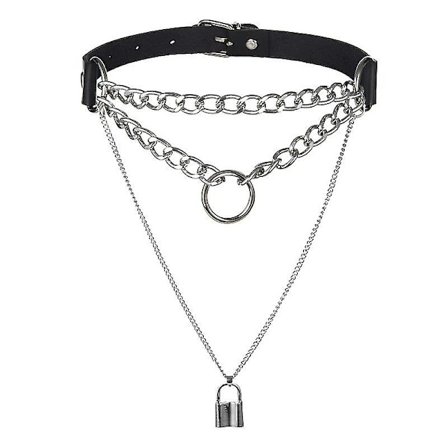 Pige Choker Halskæde Lås Gotisk Halskæde Punk Goth Smykker Harajuku Stil Sort Choker Emo Grunge Æstetiske Tilbehør
