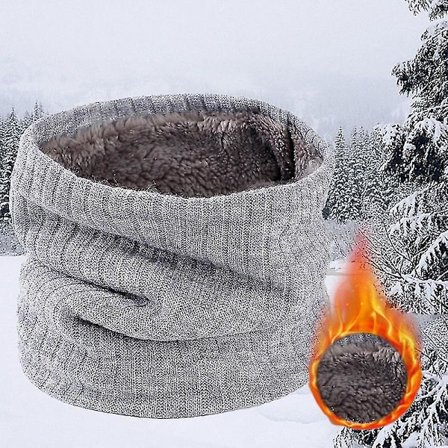 Vinterhalsduk för Män Fleece Ring Bandana Stickad Varm Solid Halsduk Kvinnor Halsvärmare
