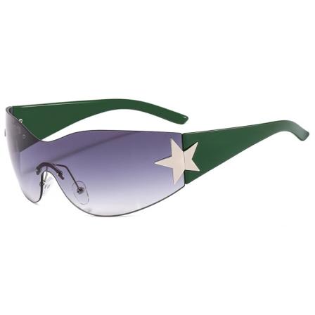 Y2K båglösa solglasögon One Piece Goggles Wrap Around Solglasögon C4