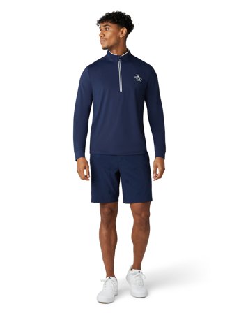 Original Penguin Golf Technical Earl 1/4 Zip Golf Sweater - Navy - M