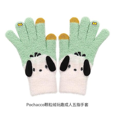 Kawaii Kuromi My Melody Cinnamoroll Varme Vanter Kvinder Vinter Sanrioed Anime Tegneserie Plys Strikket Vanter