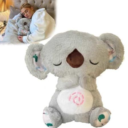 Lugnande Koalabjörn, Sovande Utter, Ångestlindrande Koala, Andningsutter, Portabel Plyschleksak Med Musik, Ljus & Rytmisk Andningsrörelse