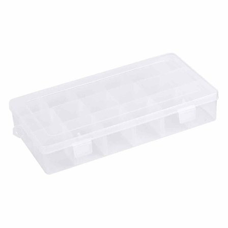 Plastic Box with Movable Compartments, Transparent Storage Box Offers Adjustable Solutions for Versatile Use, Non-Toxic and Portable
