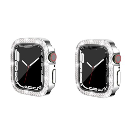 2-pack fodral med skärmskydd för Apple Watch iWatch 3 silver
