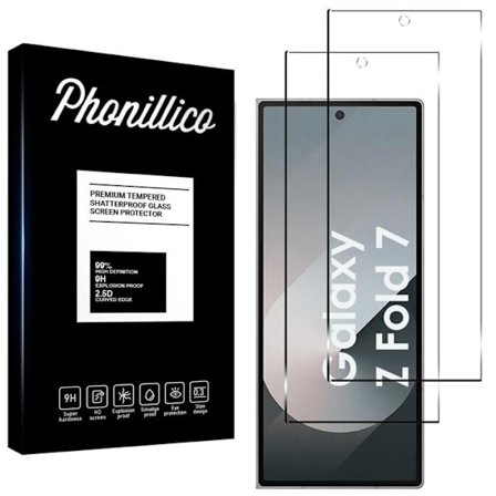 Hærdet Glas - PHONILLICO - Samsung Galaxy Z FOLD 7 - Pakke med 2 - Kradsikker - Skærmbeskyttelse
