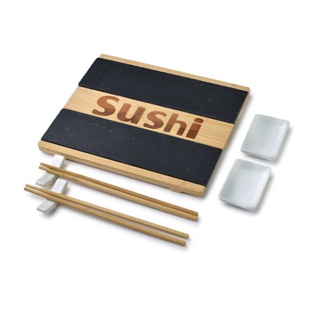 Sushi-set för två personer i elegant design med tillbehör
