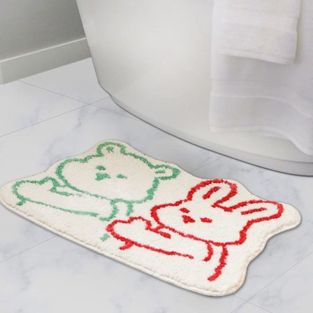 Badeværelsestæppe, 40*60cm tykt super blødt plys vandabsorberende holdbart gummibagside skridsikkert badeværelsestæppe, bademåtte maskinvaskbart 