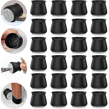 24 stk. Stolebenbeskyttere til trægulve Silikone Stoleben