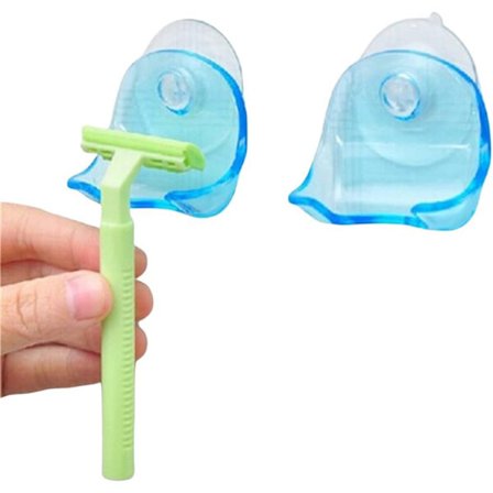 2-pak barberknivholdere til brusebad med stærke sugekopper, badeværelsesopbevaring til mænd og kvinder, nem installation uden boring