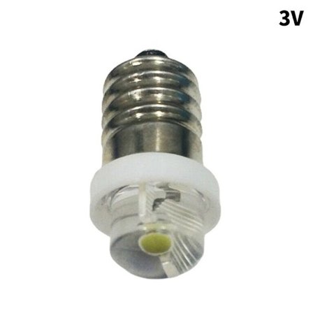 3/4.5/6V 0.5W Lommelyktpære 6000K Hvit LED E10 Sokkel[GKS] 3V