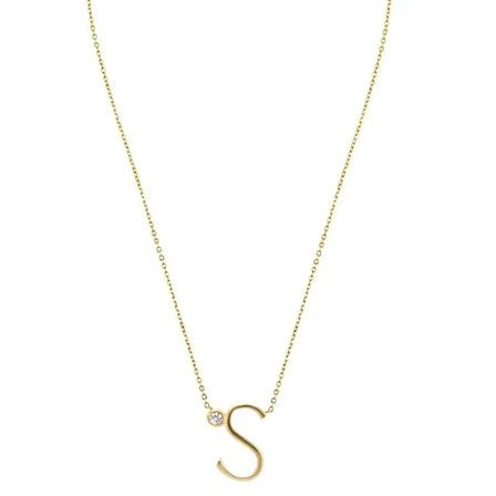 925 Sterling Silver Guld Bokstav AM Mini Halsband med Initialer ABC Sten Monogram Hänge Smycken Lyxig Gåva Kvinnor