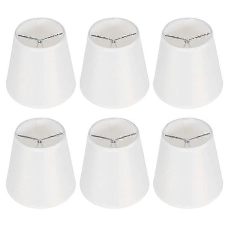 6 st Tygljuskrona Lampskärm, Modern Tygkonst Innerfilm Lampskärm för E14 Vit Enkel Clip-on Lampskärmar Vägglampa Skydd, B SZRH A-W-Glad