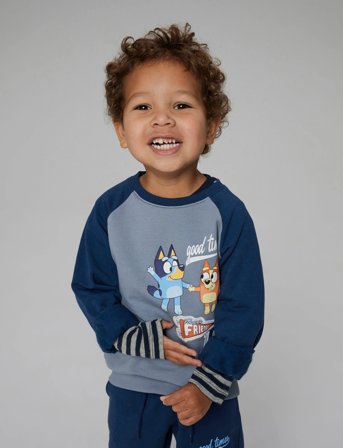 name it Nmmsilas Bluey Nreg Sweat Bru Sky - Blue - 92