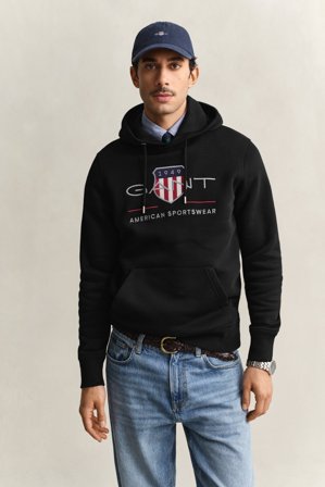 GANT Herren Hoodie (XXL) Schwarz