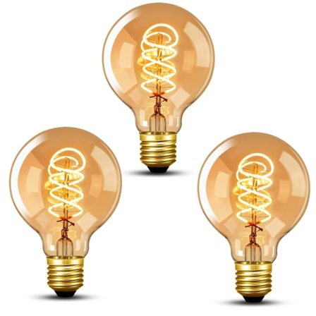 Vintage Edison E27 Pære, 3-Pakning Retro Dimbar LED Pære, 40W Varmhvit 2700K LED Lampe, E27 LED Pære