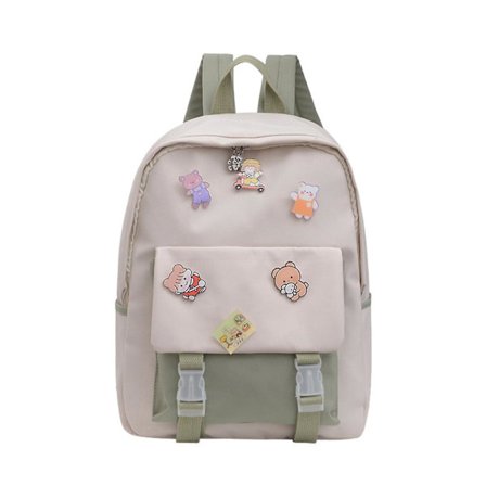 Ryggsäck för studenter med stor kapacitet, vattentät ryggsäck för vardagligt arbete och studier (grön)