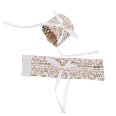 20 stk. Blonderingsservietringspænder, Naturlig Jute Bordstol Burlap Servietring, Bryllup Banket, Fest Dekoration