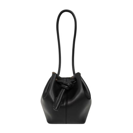 Nanushka, Elongated Small bucket bag Zwart, Dames, Maat:ONE Size,leer