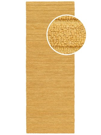 Petit Ribbone Tapis - Jaune Moutarde 80X250 Laine, Dans Le Style Scandinave