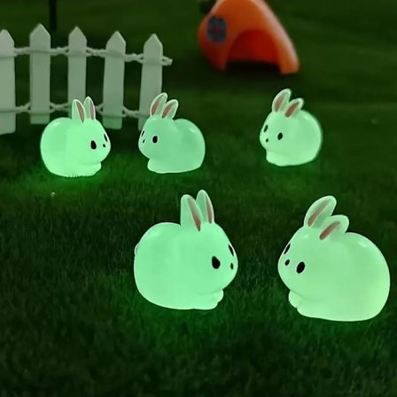 Glow-in-the-Dark Miniatyr Fe Trädgård Tillbehör, Djur, Miniatyr Landskap Dekorationer DIY Kit, Miljövänlig Harts Dekoration (B 10 Stycken)