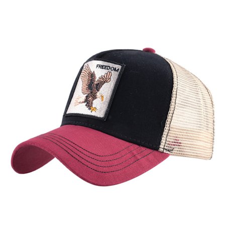Animal bird mesh trucker hat snapback square patch unisex ba