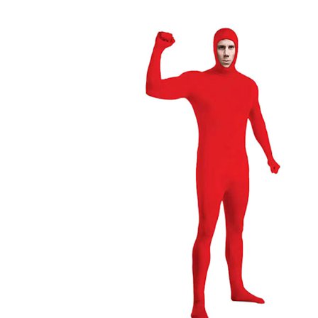 Spandex Helkroppsdräkt med Ansiktsöppning för Halloween Röd
