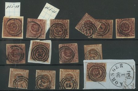 Danmark - Planche med forskellige 4 RBS