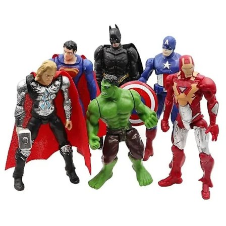 6 Stykker Superheltefigurer Legesæt Dukke Legetøj Børn Fan Gave