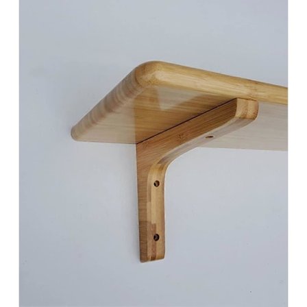 Premium Hyldeknægte i Massivt Træ, 2-pak Trekantet Træhylde